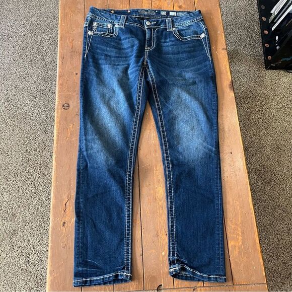 Miss Me Denim - Miss Me Women’s Mid Rise Easy Skinny Embellished Pockets Y2K Jeans